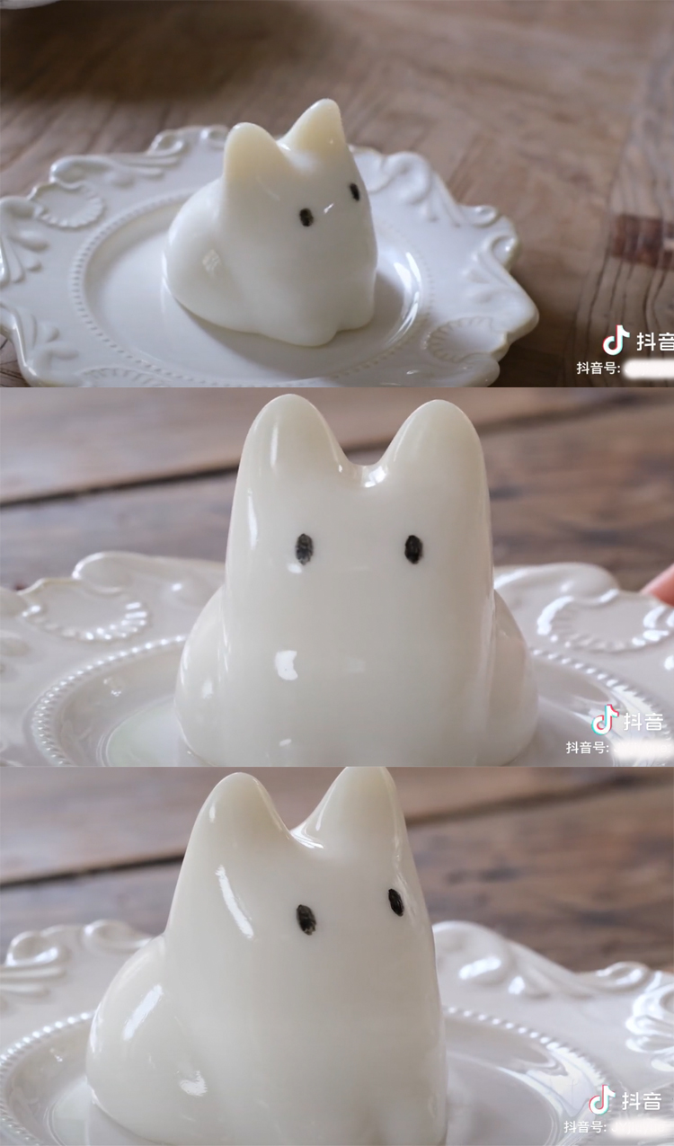猫咪奶冻模具小猫果冻布丁奶冻模具做白凉粉网红抖音同款烘焙猫咪磨具
