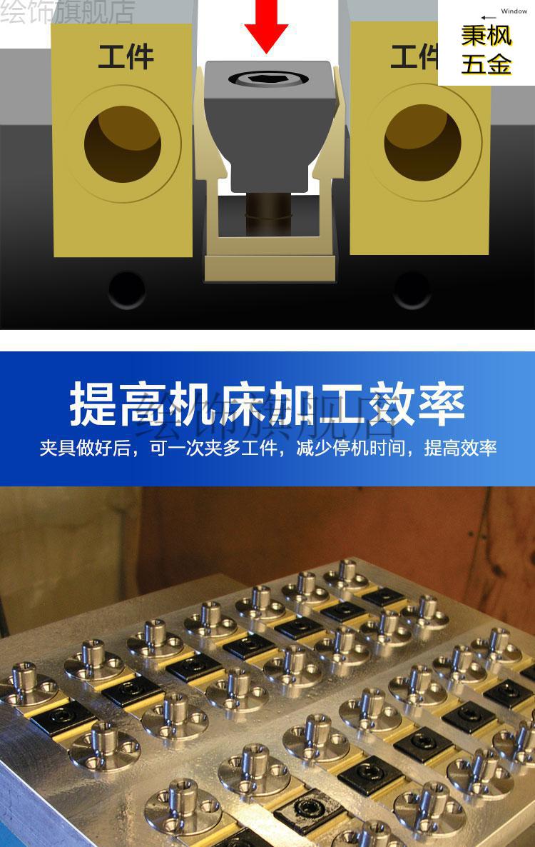 内撑膨胀ok夹具并列双向侧固cnc快速虎钳多位工装块斜楔加工中心迷你