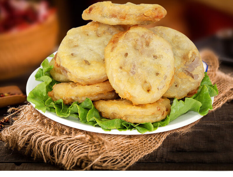 恬女神黄金藕夹莲藕夹肉耦合袋装藕夹饼猪肉藕夹油炸半成品1600g烧烤