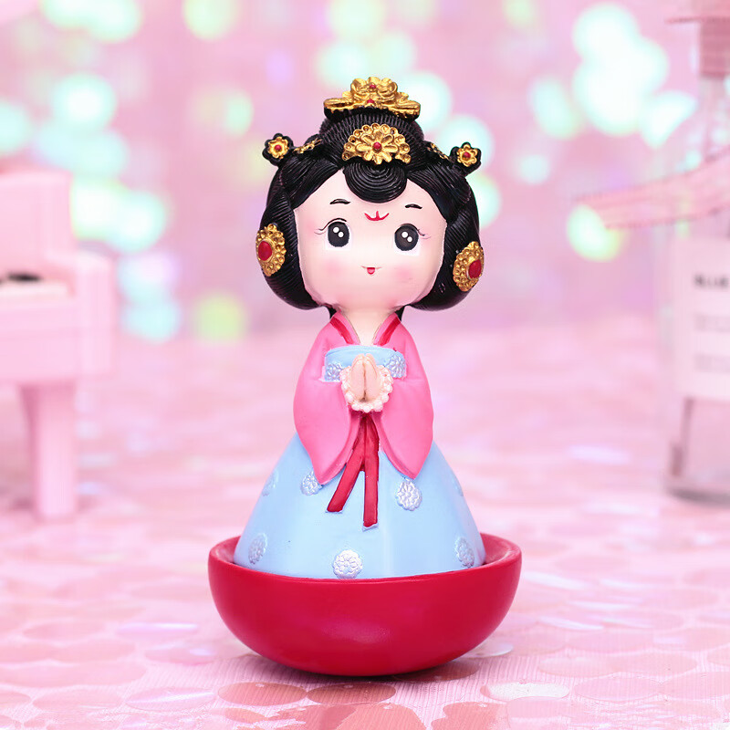 2022新款车载不倒翁小摆件西安旅游文创纪念品大唐不夜城不倒翁小姐姐