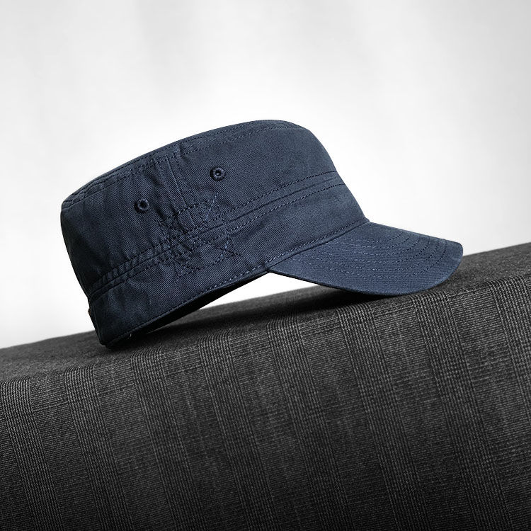聂庄平顶帽男春夏季棉布纯色男女平顶帽大小头围全封闭鸭舌帽逛街出游