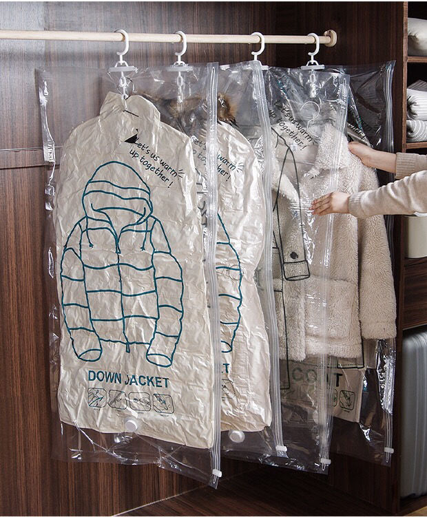 2021压缩袋衣柜挂式真空压缩袋抽空气真空袋装衣服衣物收纳袋压缩袋