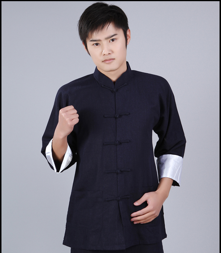闪洛叶问同款衣服男青年咏春套装武术太极练功服李小龙功夫衫马褂唐装