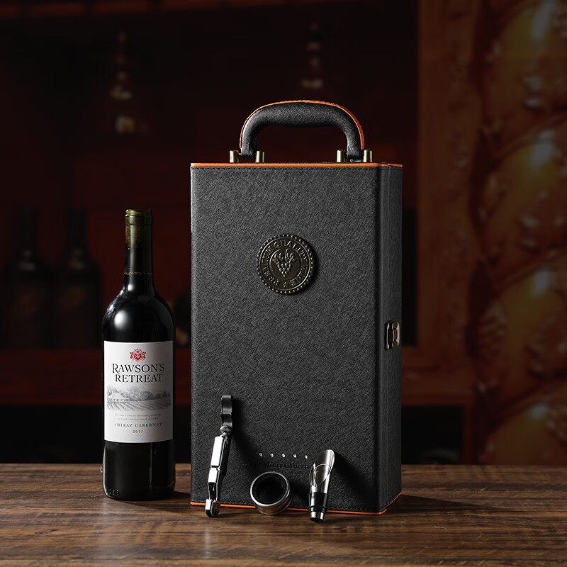 红酒包装礼品盒单双支装皮盒2只红酒箱子葡萄酒高档定制红酒礼盒高档