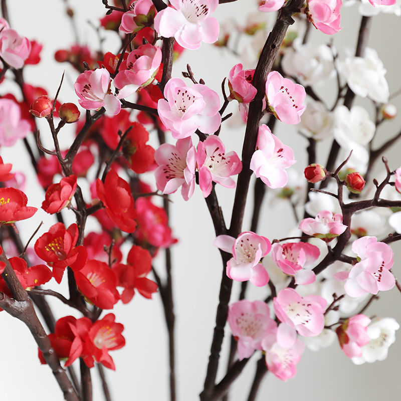 单支仿真梅花树枝腊梅假花绢花中式禅意客厅落地插花婚庆装饰 需要
