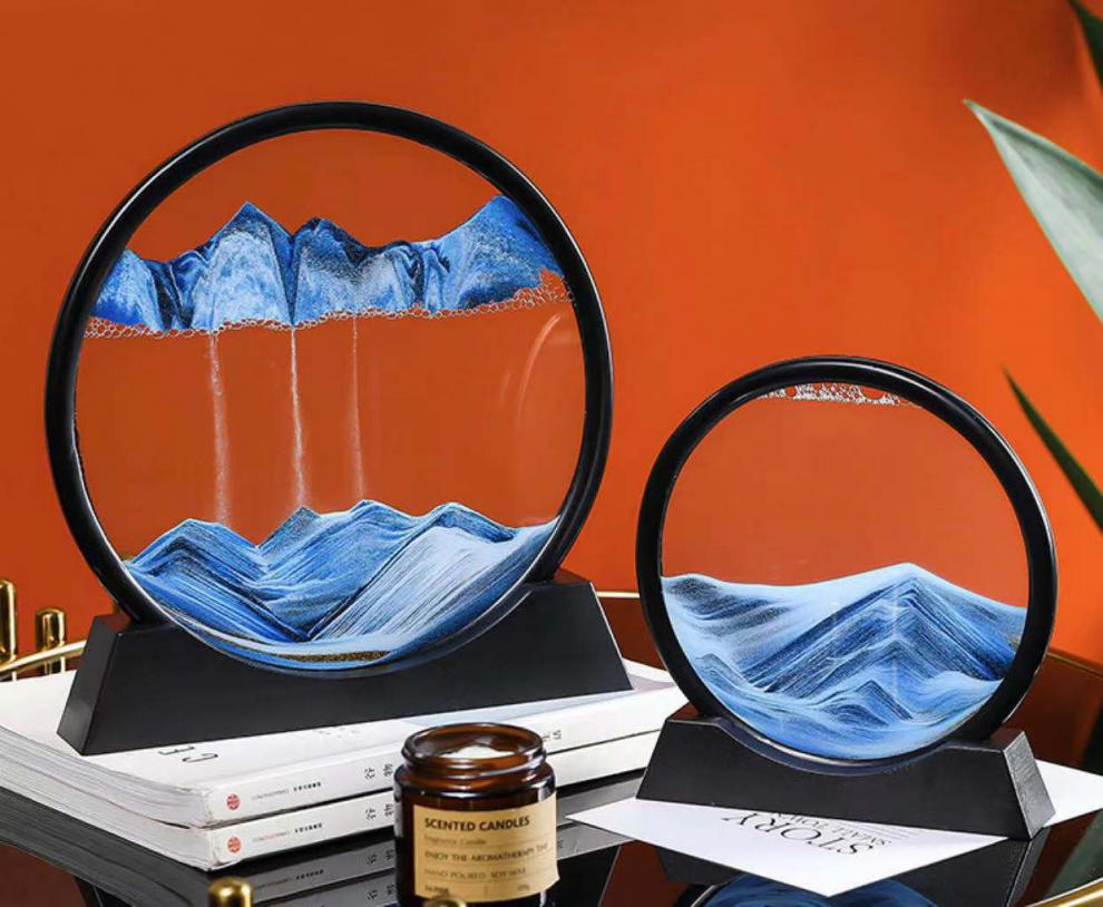 绝美流沙摆件创意液体流沙画艺术沙漏摆件办公室桌面客厅装饰品女生日