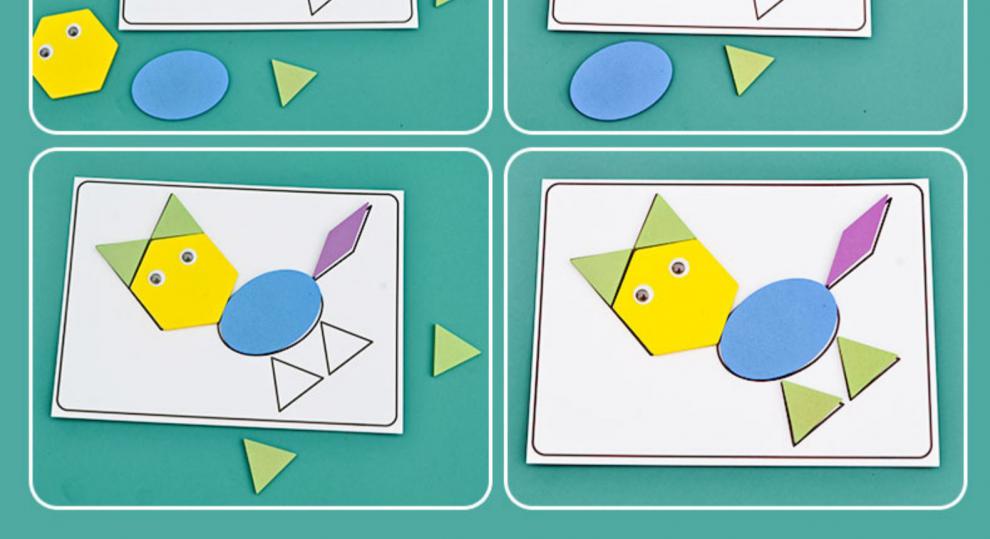 儿童智力七巧板拼图男孩3-4-5-6岁幼儿玩具女孩木质几何图形 创意拼图