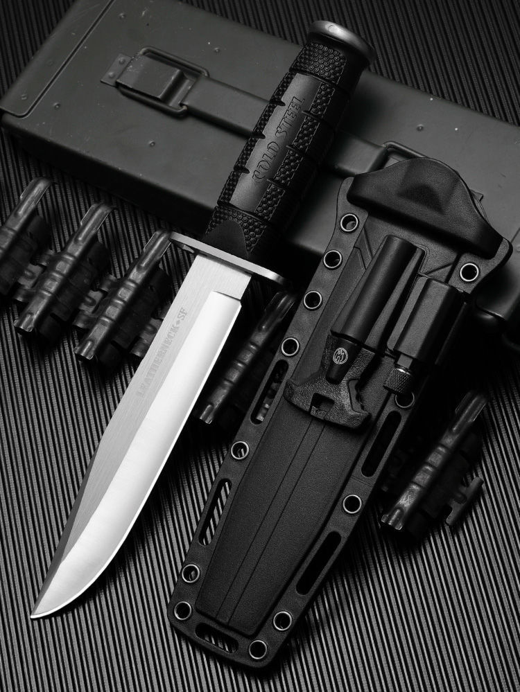 瑞士军刀户外刀一体刀荒野求生刀防身刀登山刀军工刀小刀白色60以上10