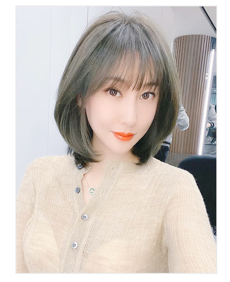 唐妮假发女短发漫画齐刘海假头套自然逼真bobo头网红空气刘海短卷假发