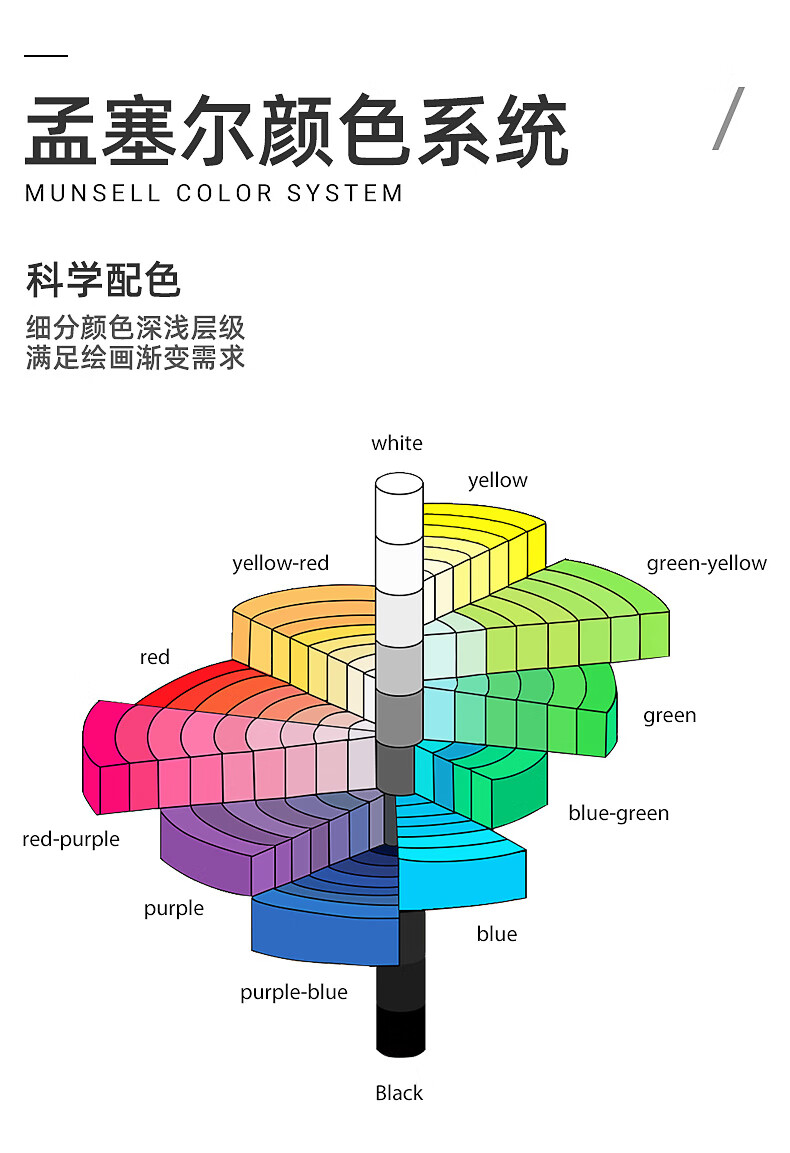 touchmark正版孟塞尔色系马克笔套装t6艺术家级双头美