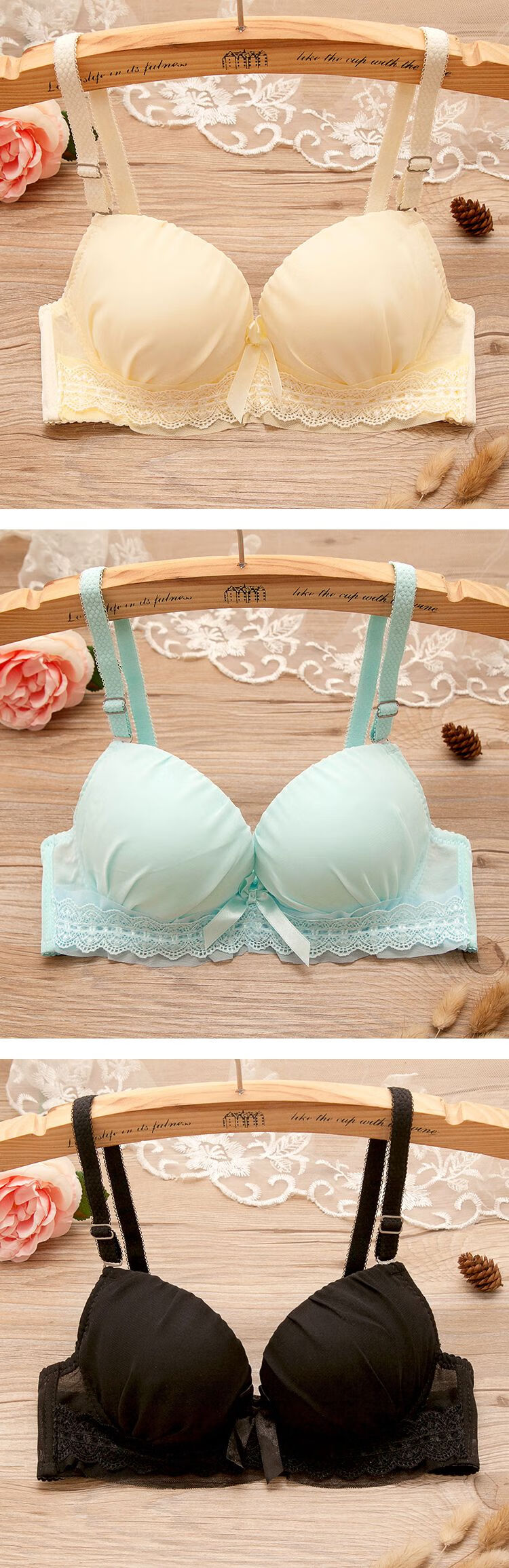 生日系初中高中学生有钢圈发育期内衣大学生薄款少女聚拢文胸小胸罩