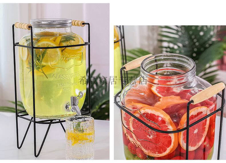 60桶带龙头玻璃酒桶泡酒瓶酒吧台啤酒水果茶桶罐牛碧可乐桶容器5