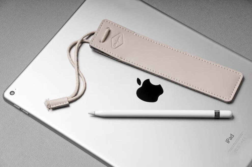 苹果触摸笔皮套 真皮笔袋 铅笔 钢笔袋 pple pencil二代 米白色 小号