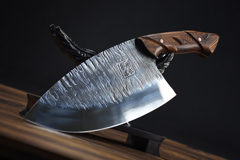 焱戟鱼刀弧形尖头锋利切片刀龙泉古锻手工锻打老式家用菜刀厨师刀具