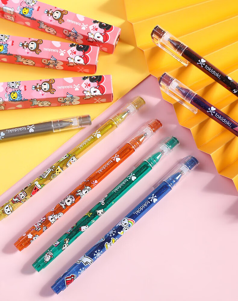 tokidoki联名款独角兽盲盒梦幻闪光笔啫喱荧光笔8色珠光笔炫彩绘画