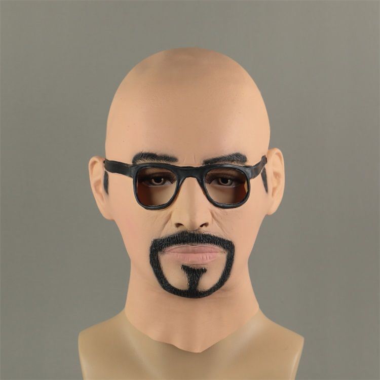 硅胶人脸面具 3d立体人脸面具直播美女伪娘头套光头男女搞笑角色扮演