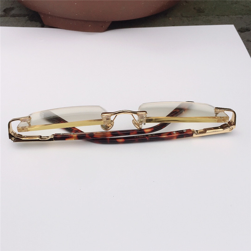 天然水晶眼镜无框竹叶青石头镜眼镜架水晶石黄色防蓝光养目镜