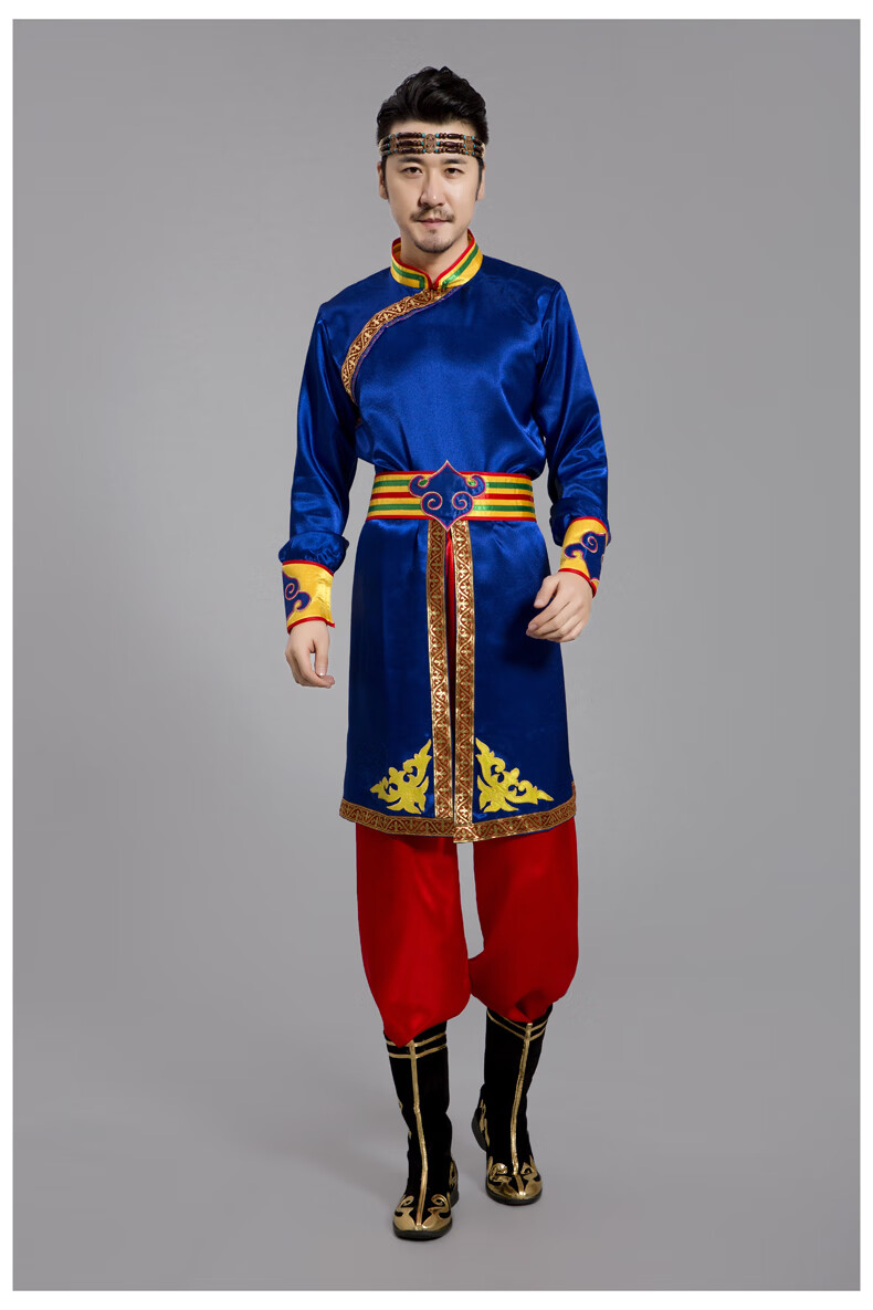 思鸾 蒙古服装男蒙族成人新款现代藏族演出服舞蹈少数民族男士衣服