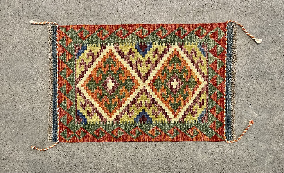 阿富汗毯子 阿富汗进口小块kilim基里姆羊毛地毯 58x88.