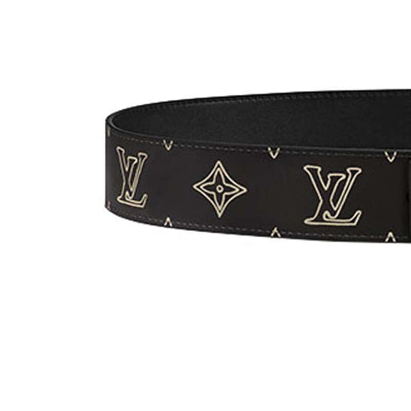 louisvuitton路易威登男士皮带腰带小牛皮材质拉菲草刺绣monogram图案