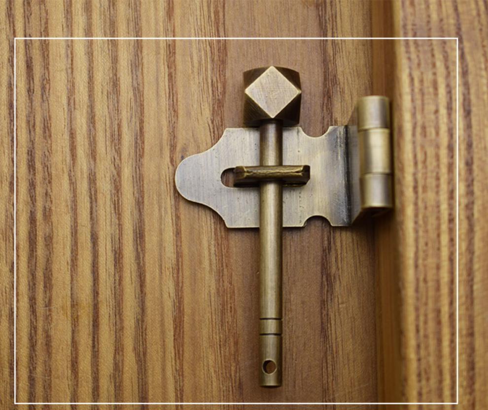 简约铜90度直角铜门锁鼻房门室内门锁铜搭扣锁扣老式单扇门插销 90度