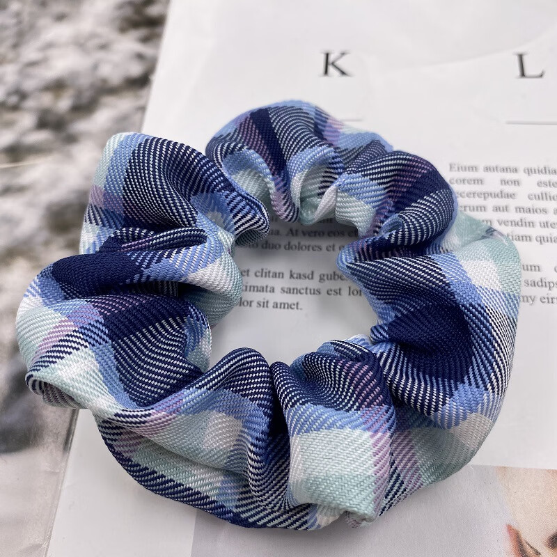 裕德俊温柔一刀jk大肠圈bm发圈头绳韩国ins网红少女格子发圈森系大肠