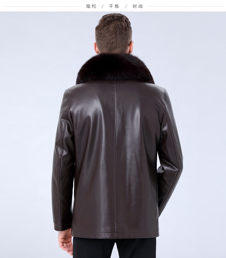 皇家保罗polo 黄金水貂内胆眞皮皮衣厚款男士加绒保暖皮草派尼克服