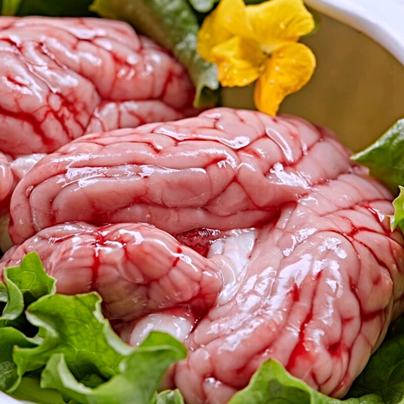 果亦橙 新鲜冷冻猪脑猪脑花脑花生鲜猪小脑火锅食材 6副猪脑【图片
