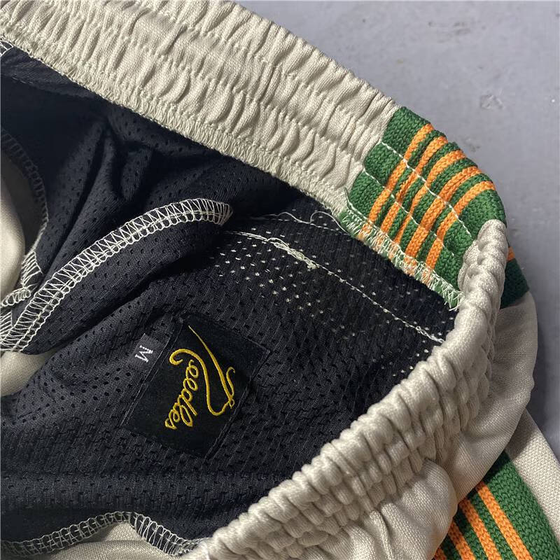 needles aipl蝴蝶刺绣休闲运动裤男女条纹织带宽松阔腿裤复古裤子男裤