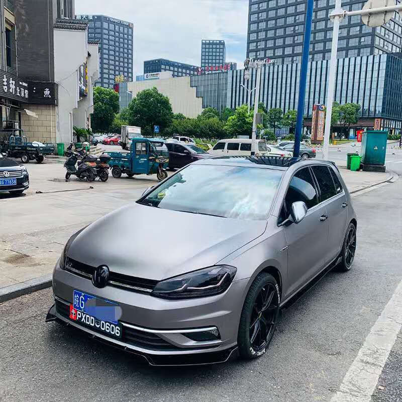 5/8gti rline pro汽车专用前铲侧裙改装嘉旅包围前唇 高尔夫7全系哑黑