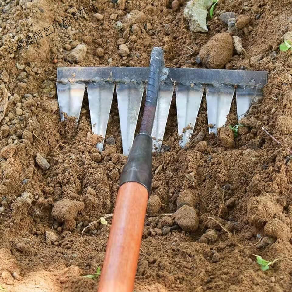 耙子加厚七齿九齿钉耙松土耙子钢铁耙地耙子草坪耙种菜农用除草钩土耙