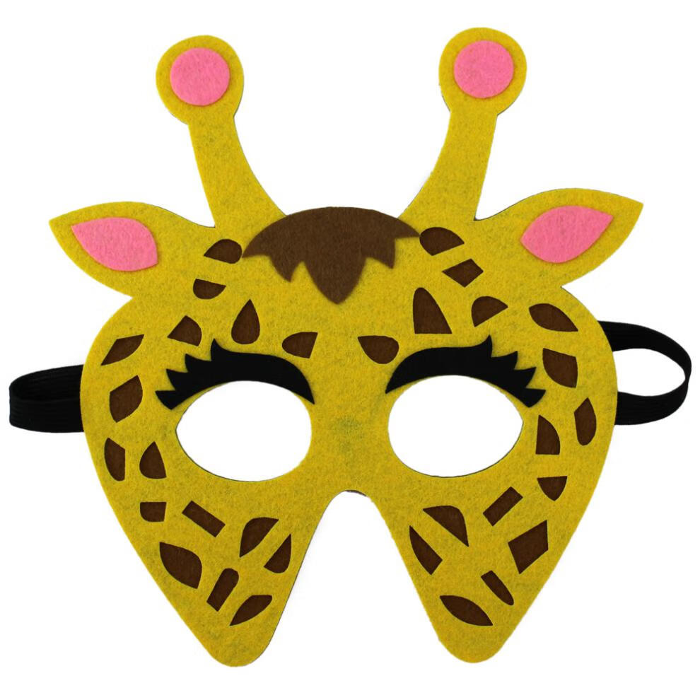 小猴子面具儿童演出小动物面具cos角色扮演头饰胖斑马毛毡布