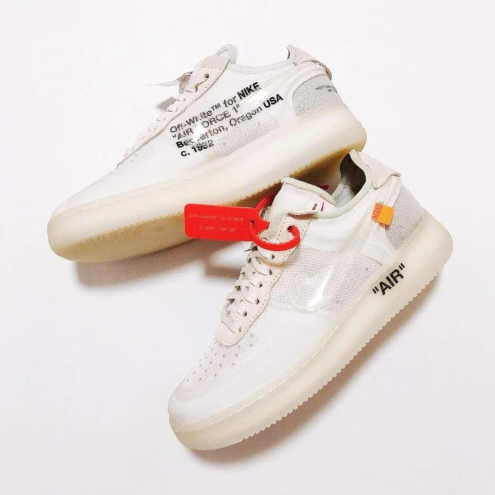 空军off-white x air 1 af1 ow联名初代黑白荧光绿ao4606-001 初代ao