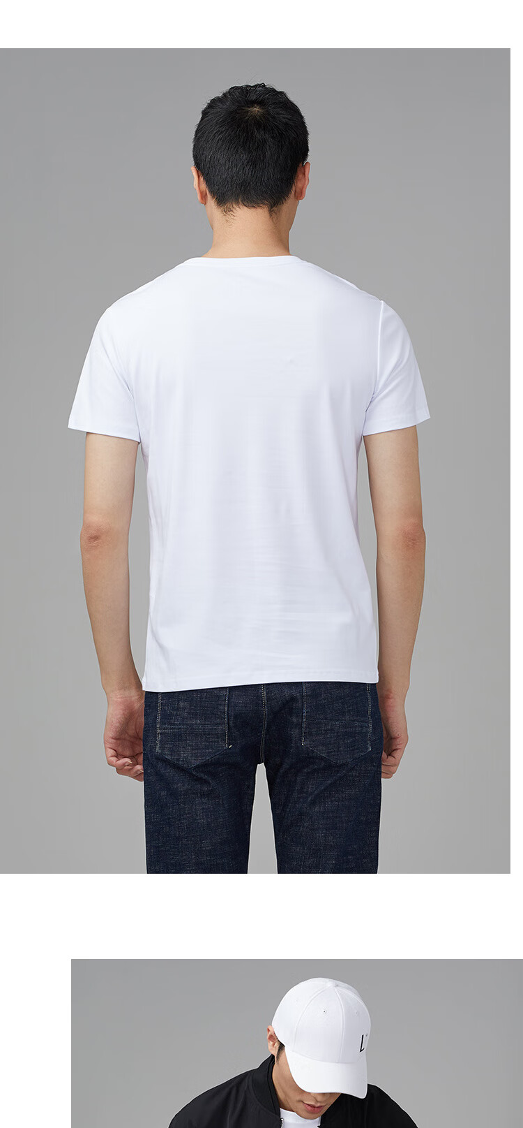 抖音同款春款上新抖音热款白小t短袖白色男t恤男装2021春t恤c20小白t