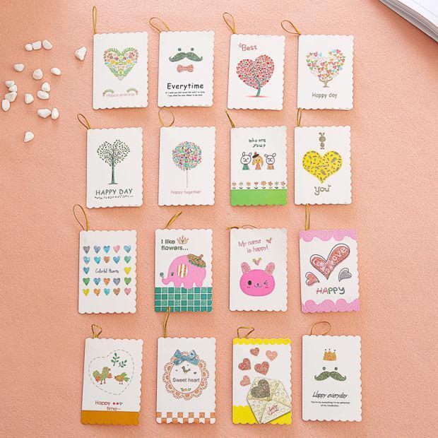 圣诞礼品 抖音同款 爱情硬质小学生心意卡小心形卡片韩国卡通卡纸愿望