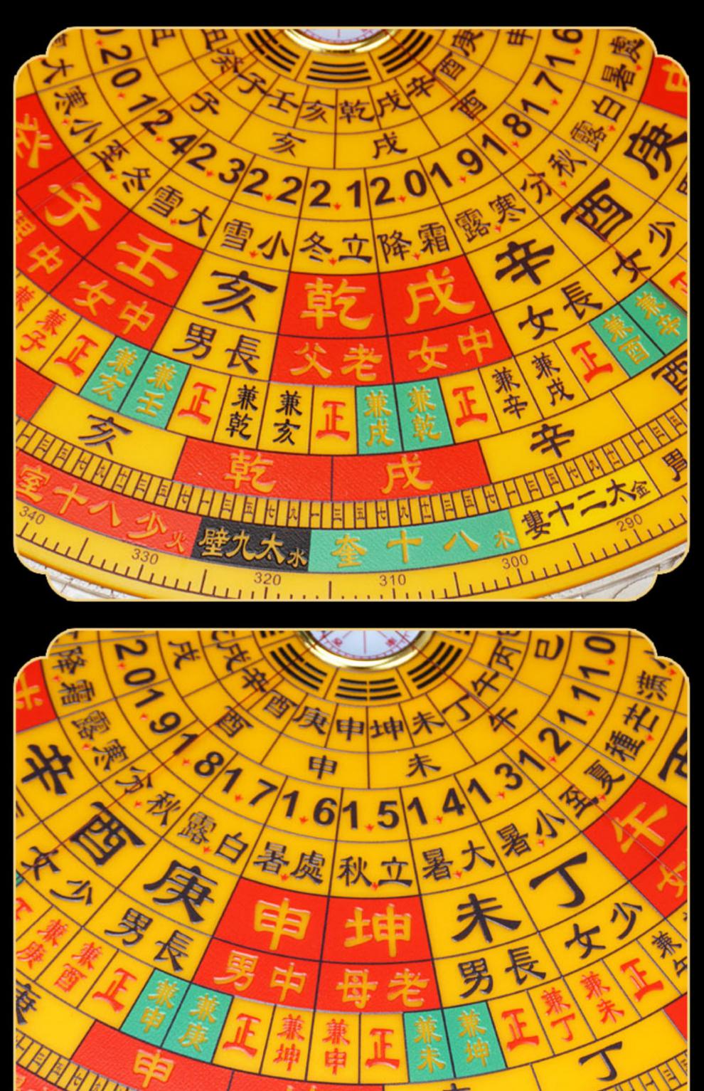 三合综合盘八卦盘指南针罗经仪摆件专业综合罗盘风水专业高精度三合盘