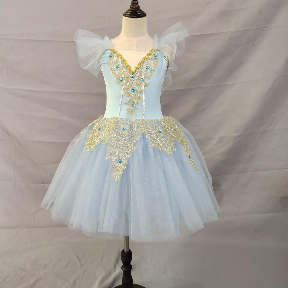 儿童天鹅湖芭蕾舞演出服蓬蓬纱裙tutu裙小天鹅舞蹈服饰 黑色 100cm