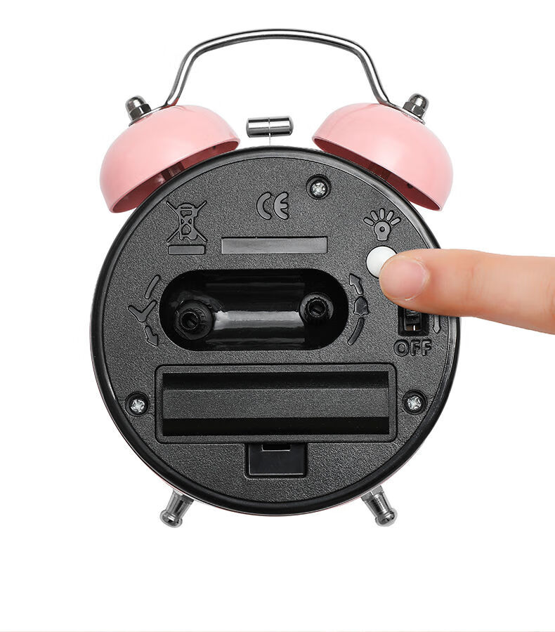 震动闹钟学生闹铃宿舍床头夜光创意卡通闹钟表-yy 纯数字兰色 四寸