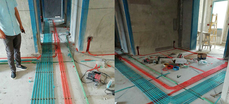 透明红蓝线管3分16mm 4分20mm电工暗装pvc阻燃 电线管 穿线管 直通16