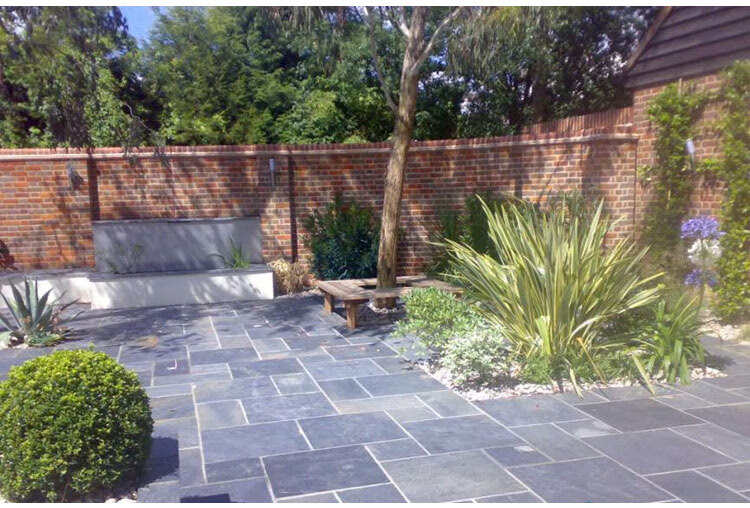 室外滑天然青石板庭院地砖户外院子花园广场砖耐磨冻龙兴石业青色