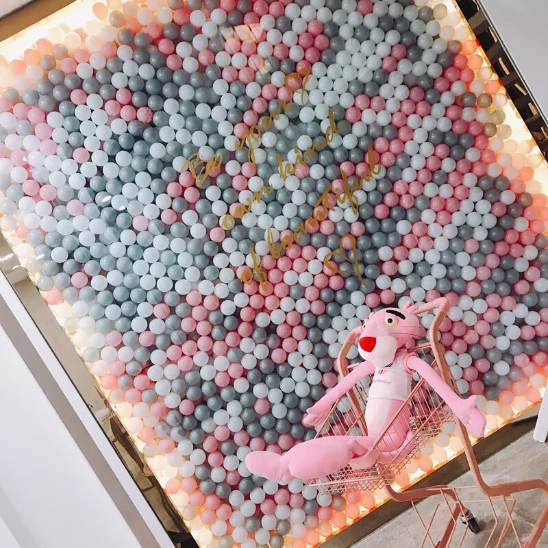 ins网红波波球墙马卡龙粉色白色海洋球波波球网红房间装饰海洋球 黑