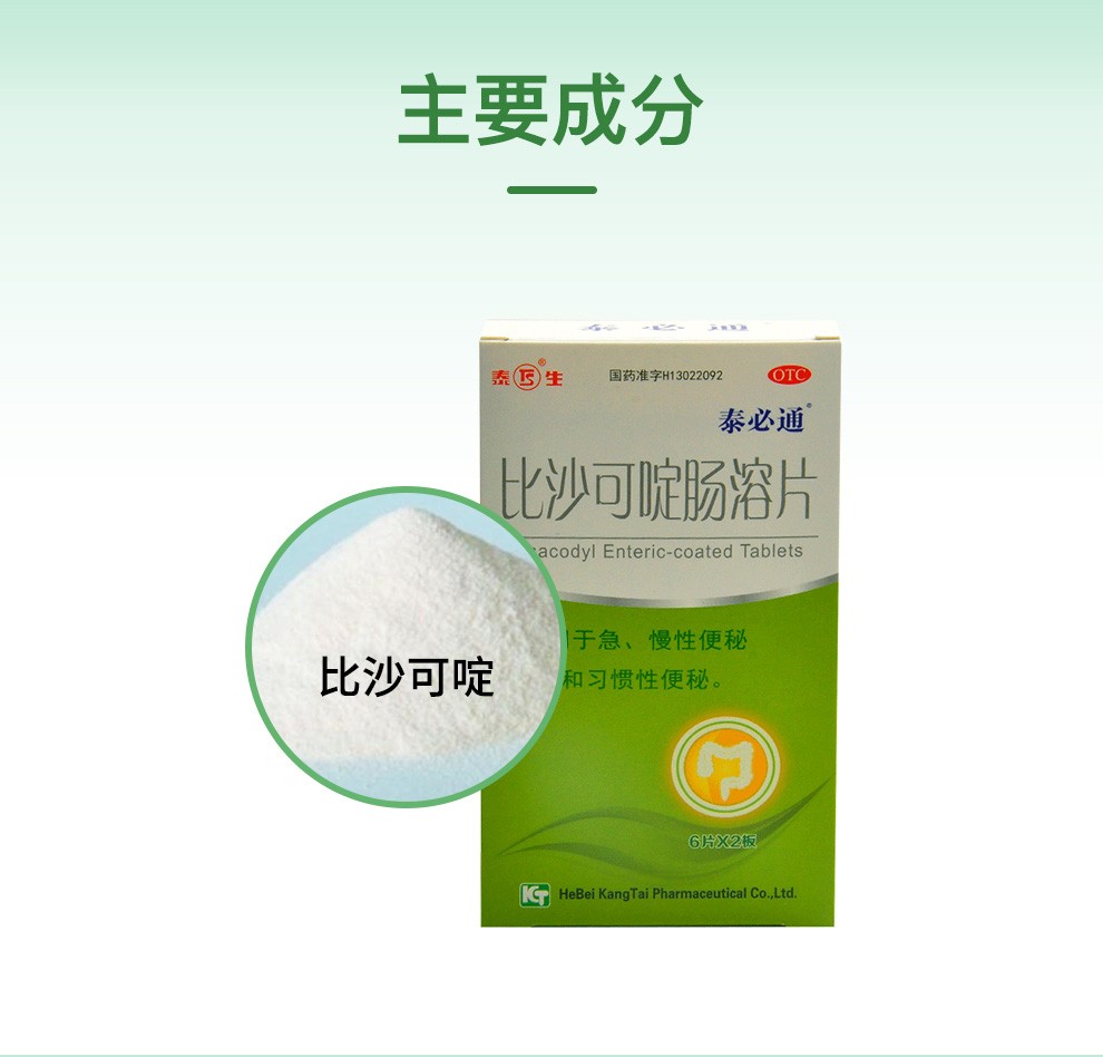 片 12片 河北康泰药业 急 慢性和习惯性乐可舒乐可舒比沙可啶肠溶片 1