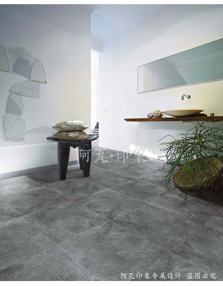 仿古地砖800800客厅地板砖灰色砖瓷砖卫生间滑水泥砖600600 qs6104