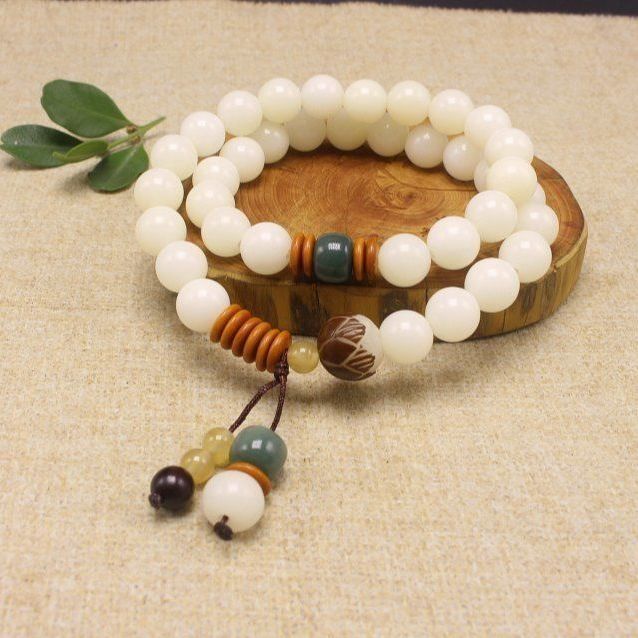 白玉菩提单圈双圈手串菩提手链男女莲花百搭多款可选文玩配饰 白玉