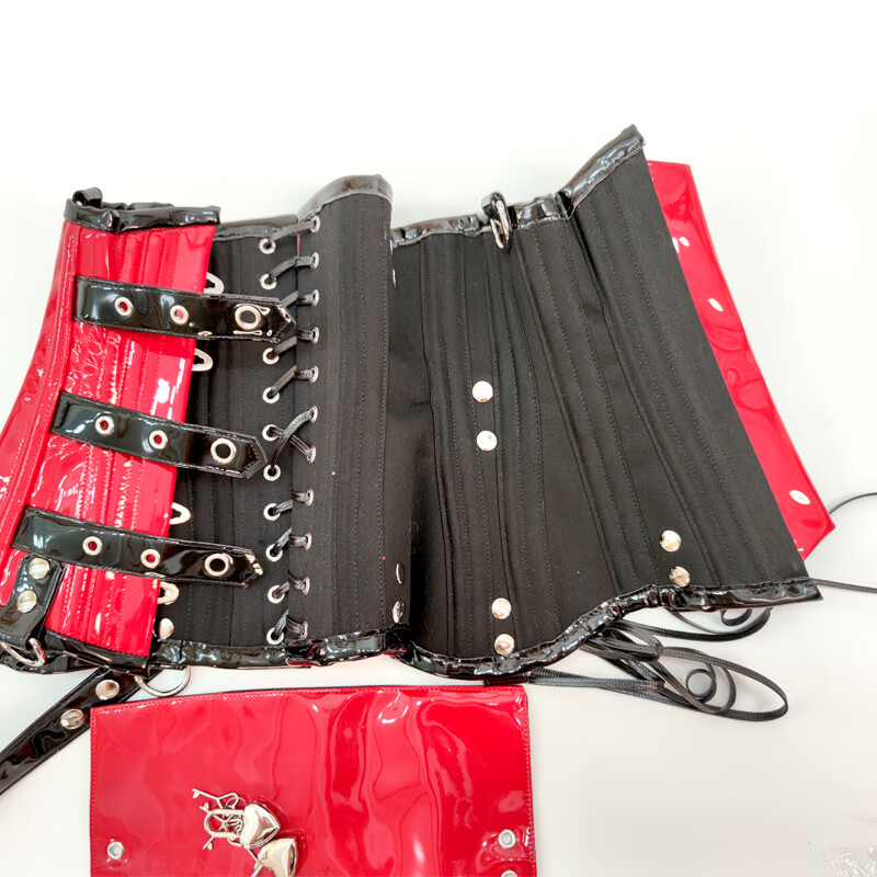 2022年新款 annzley预售新款漆皮双钢骨束腰外穿corset带锁束身衣腰封