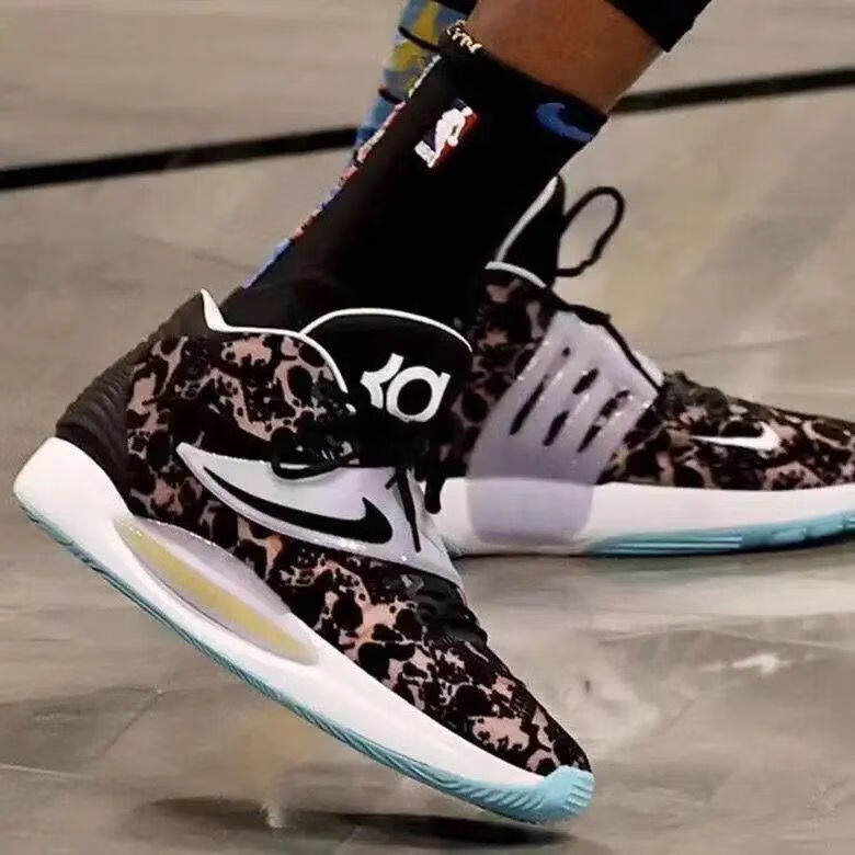 kd14ep杜兰特14代黑白白绿实战男子气垫篮球鞋13代癌美国队 主场(13代