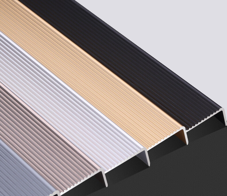 高端铝合金楼梯防滑条踏步压条型地板收边条台阶金属护角包边条 宽5