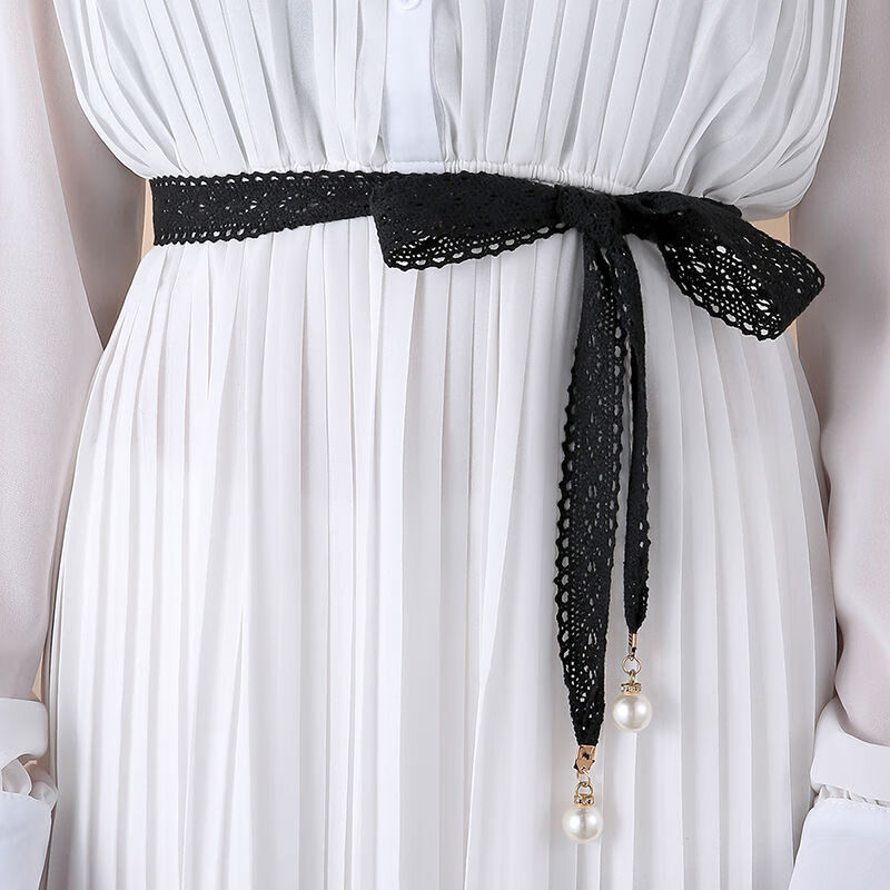 承莉丝带打结腰带雪纺绑带蝴蝶结腰绳百搭简约流苏吊坠裙子收腰细带