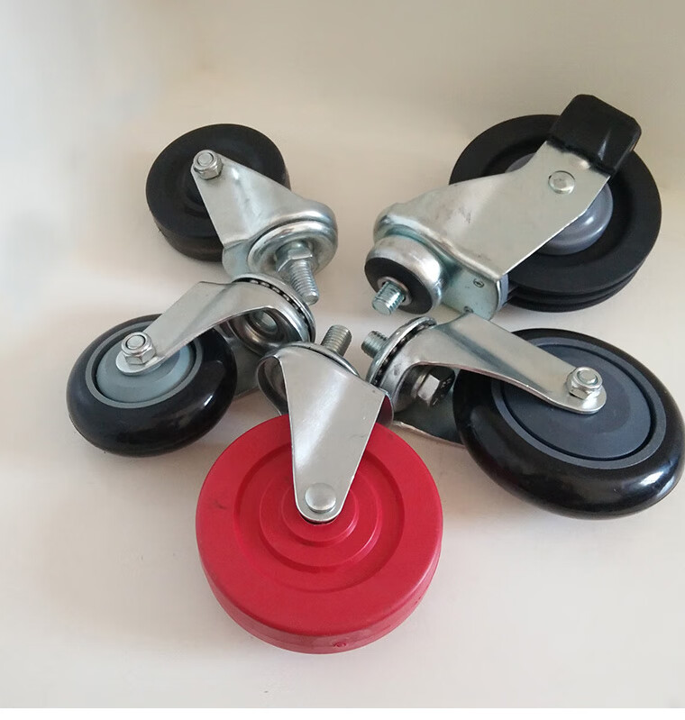 超市购物车轮子配件4寸万向轮静音脚轮5寸电梯轮购物手推车投币锁