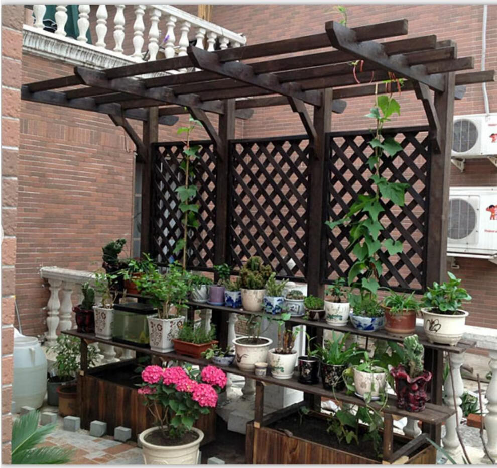 防腐木葡萄架庭院爬藤架户外别墅遮阳雨棚阳台专用碳化木简易凉亭定制